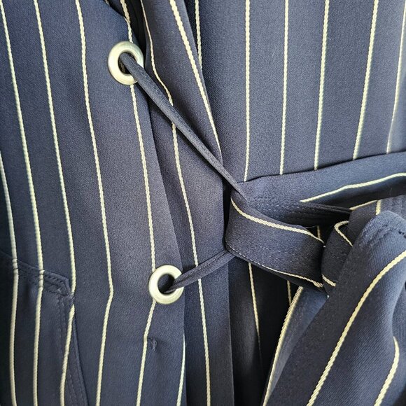 Babaton Aritzia New Kahlo Pin Stripe Navy Blue Robe Sz XS - Picture 12 of 16